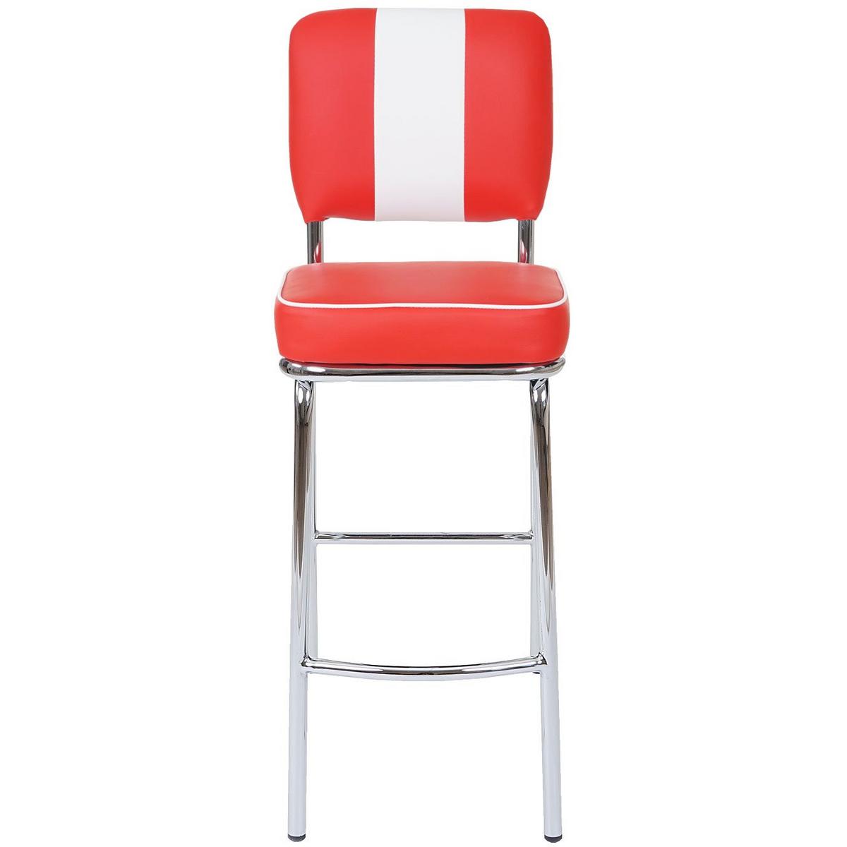 BARHOCKER Rot, Weiß 2er-Set - Rot/Weiß, Textil (34/107/46cm) - MCW