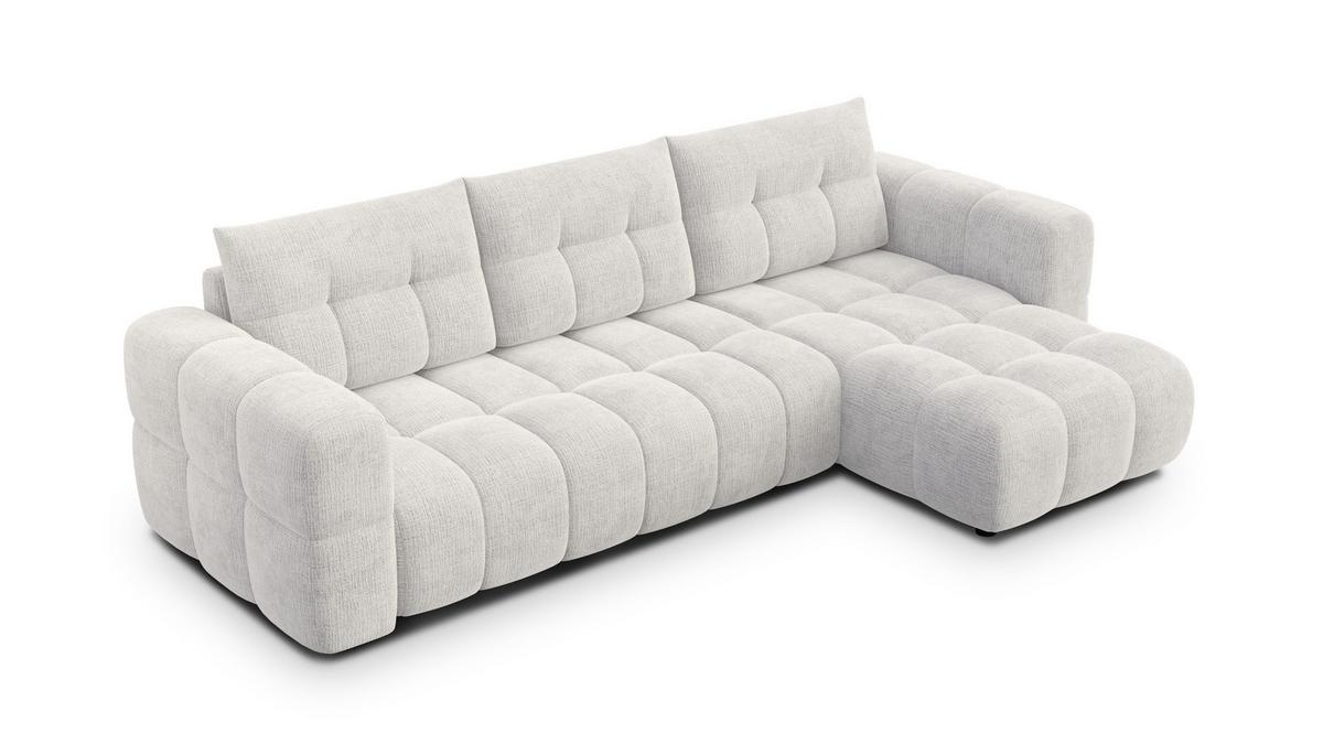 ECKSOFA CLOUDI 4-Sitzer rechts, creme - Creme/Schwarz, Holz/Textil (294/160cm) - Wozimo