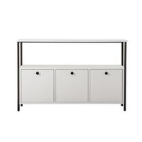 SIDEBOARD mit 3 Türen und 1 oberer Ablagefläche 120/29,5/77 cm - Schwarz/Weiß, Holzwerkstoff (29.5/77/20.5cm) - Calicosy