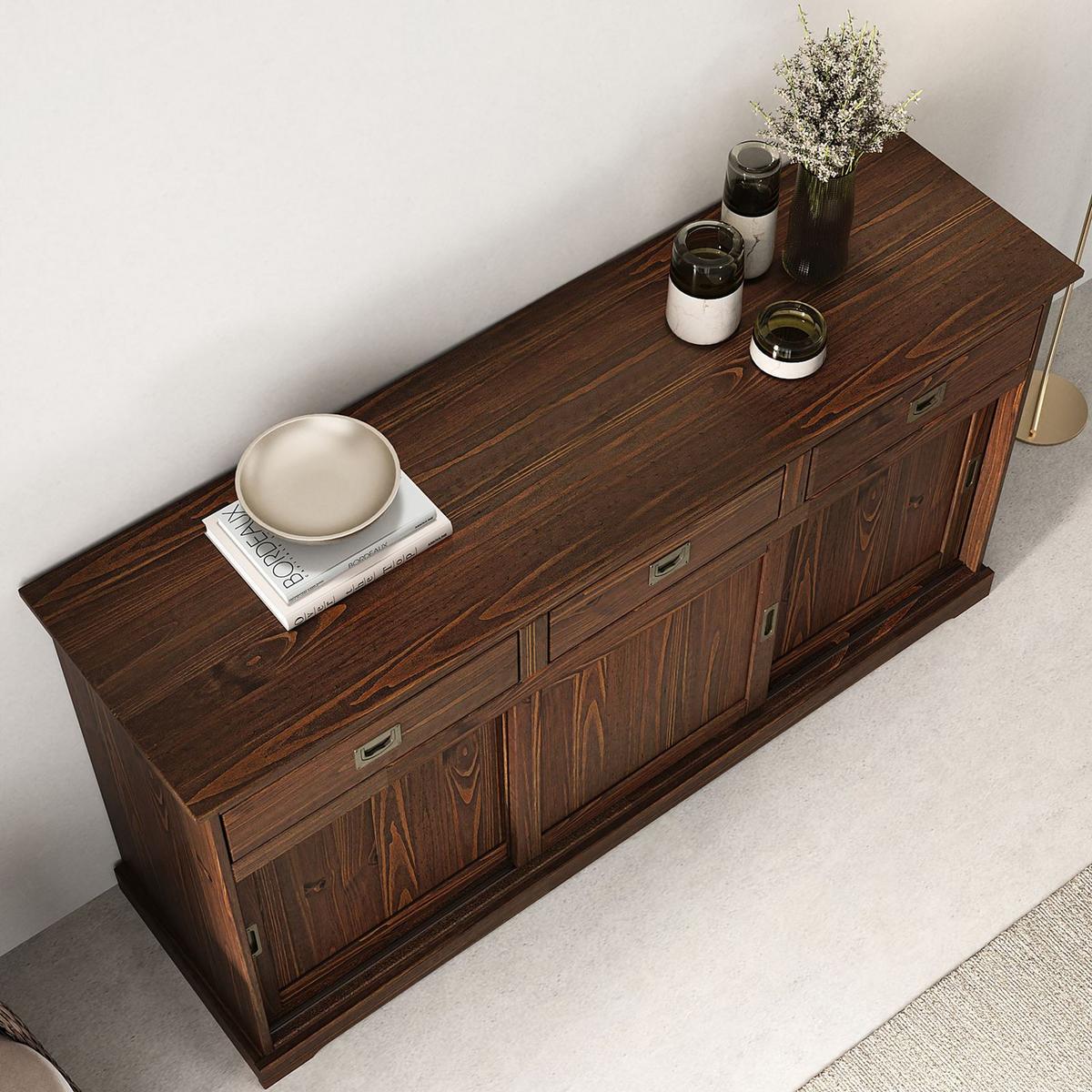 ANRICHTE SAVONA nussbaum - Nussbaumfarben, Holz (160/84/45cm) - IDIMEX