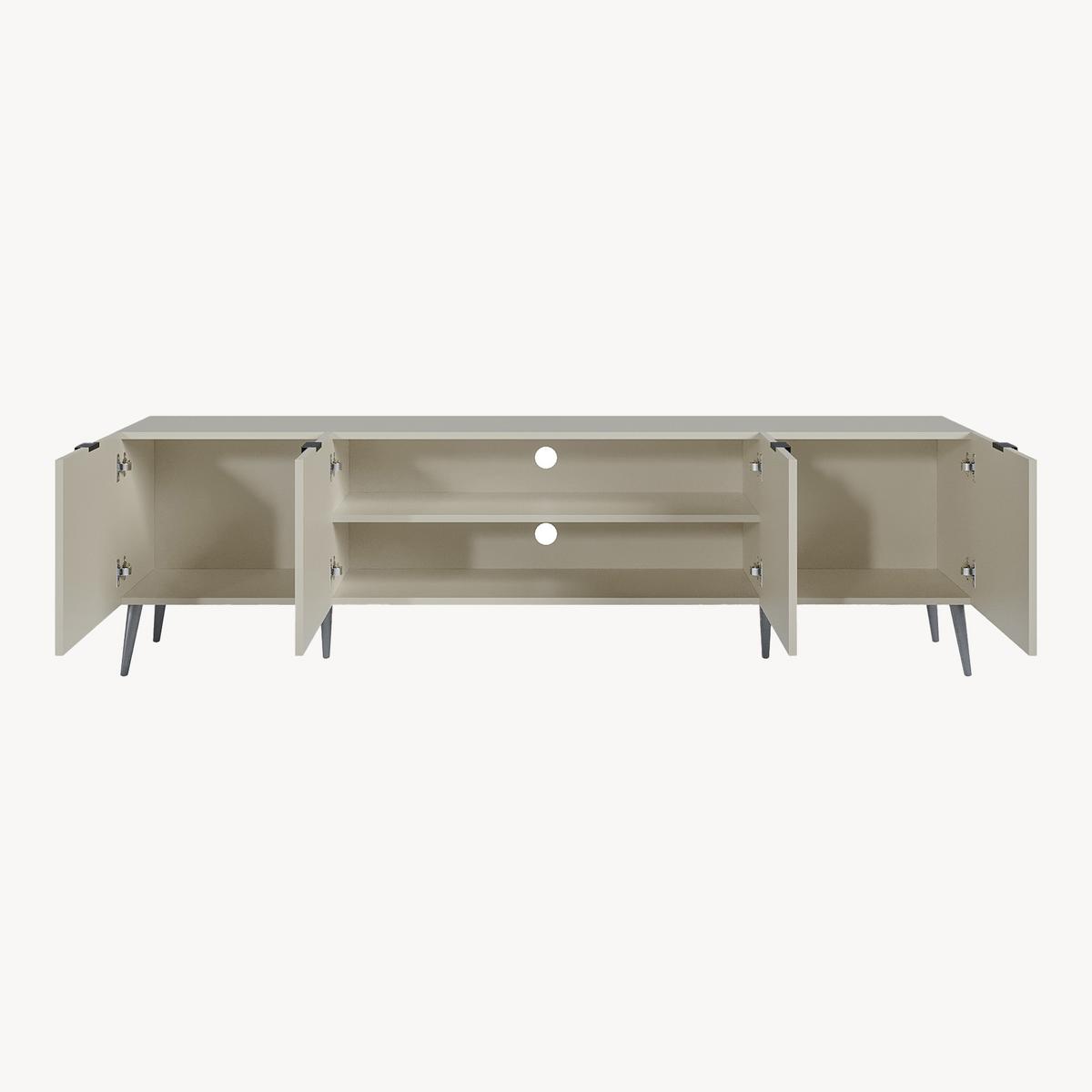 FERNSEHSCHRANK Nand - Sandfarben, Holzwerkstoff/Metall (35/51/180cm) - [en.casa]