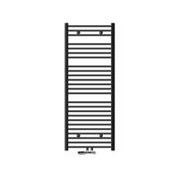 BADHEIZKÖRPER Sahara 600x1500 mm Anthrazit gerade mit Ventil Eckform - Anthrazit, Metall (60/150/3cm) - LuxeBath
