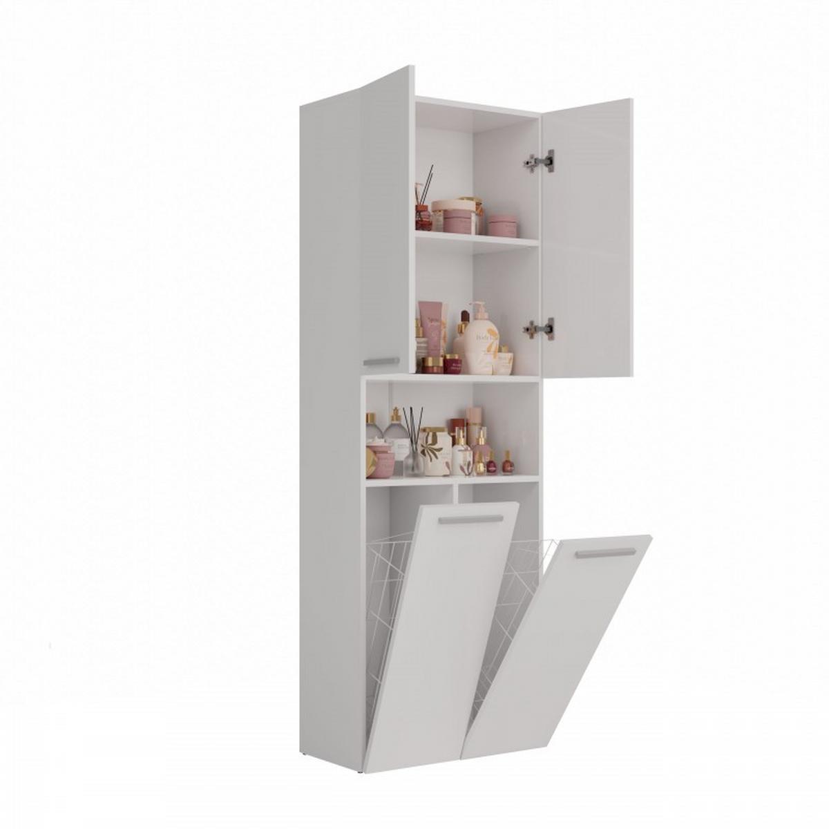 BADEZIMMERSCHRANK Weiß 60/174/30 - Weiß, Holzwerkstoff (60/174/30cm) - RAUMHIRSCH FURNITURE