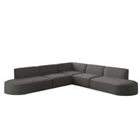 ECKSOFA Universal Palma Opera Velvet - Anthrazit, Holzwerkstoff/Textil (276/276cm) - Fun Möbel