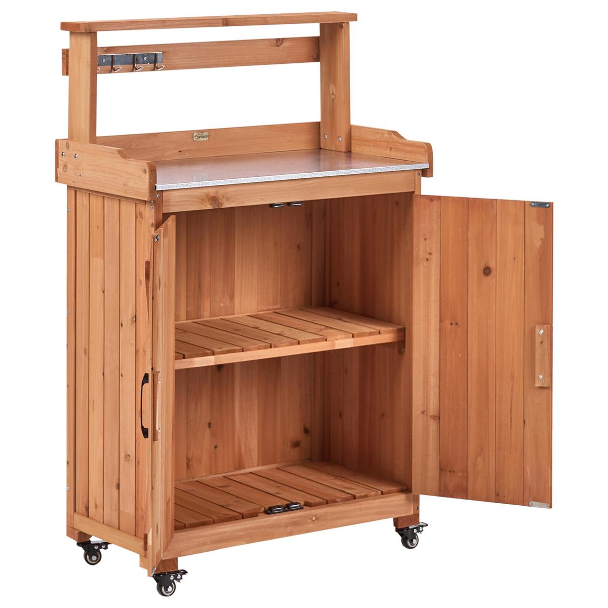 PFLANZTISCH 70/119 cm Tannenholz Braun Altolia - Braun, Holz - Beliani