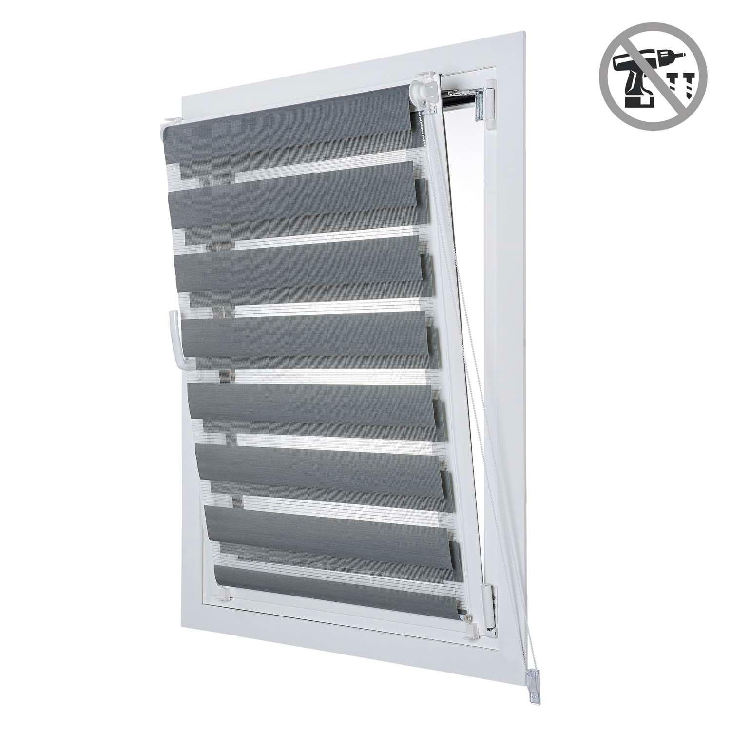 DOPPELROLLO Silber, 45 cm x 180 cm - Silberfarben, Kunststoff (45/180cm) - STORESDECO