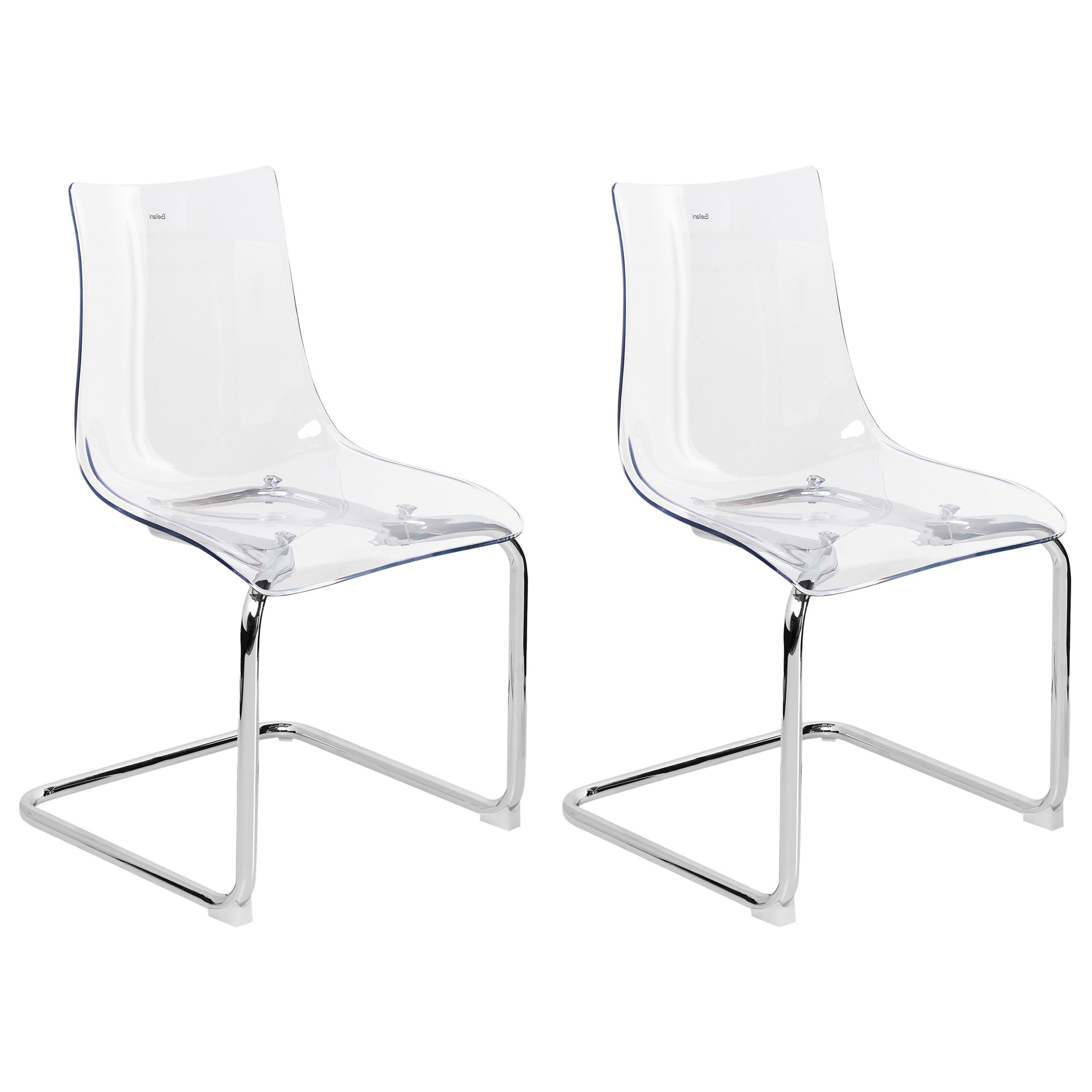 ESSZIMMERSTUHL Transparent Marshall - Transparent/Silberfarben, Kunststoff (48/81/48cm) - Beliani