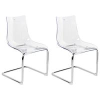 ESSZIMMERSTUHL Transparent Marshall - Transparent/Silberfarben, Kunststoff (48/81/48cm) - Beliani