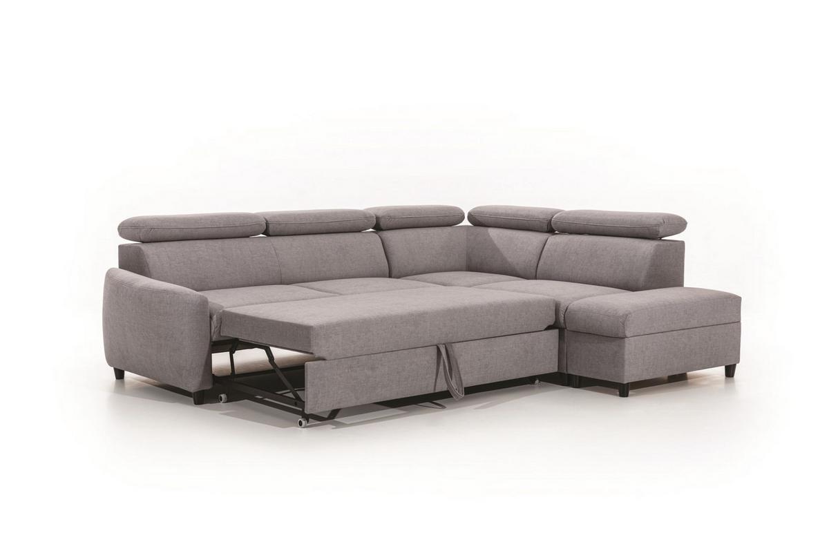 ECKSOFA Schlafsofa Anton In Esito - Violett, Holzwerkstoff/Textil (265/205cm) - Fun Möbel