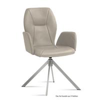 ARMLEHNSTUHL drehbar (8er-Set) Dedenia 58x92x60 Edelstahl/Natur - Edelstahlfarben/Naturfarben, Kunststoff (60/92/58cm) - 58aufmkessel