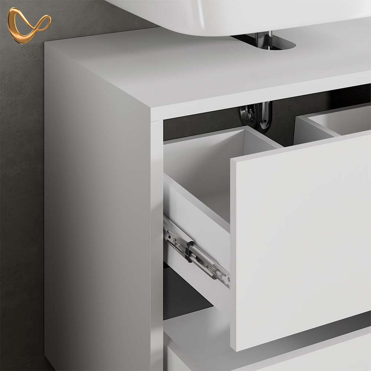 WASCHBECKENUNTERSCHRANK Vomano Weiß 100 x 60 cm - Weiß, Holzwerkstoff (100/60/45.5cm) - Livinity®