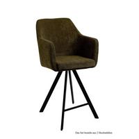 THEKENSTUHL (2er-Set) Delilah 57x104x60 Schwarz/Khaki - Dunkelgrün/Schwarz, Kunststoff (60/104/57cm) - 58aufmkessel