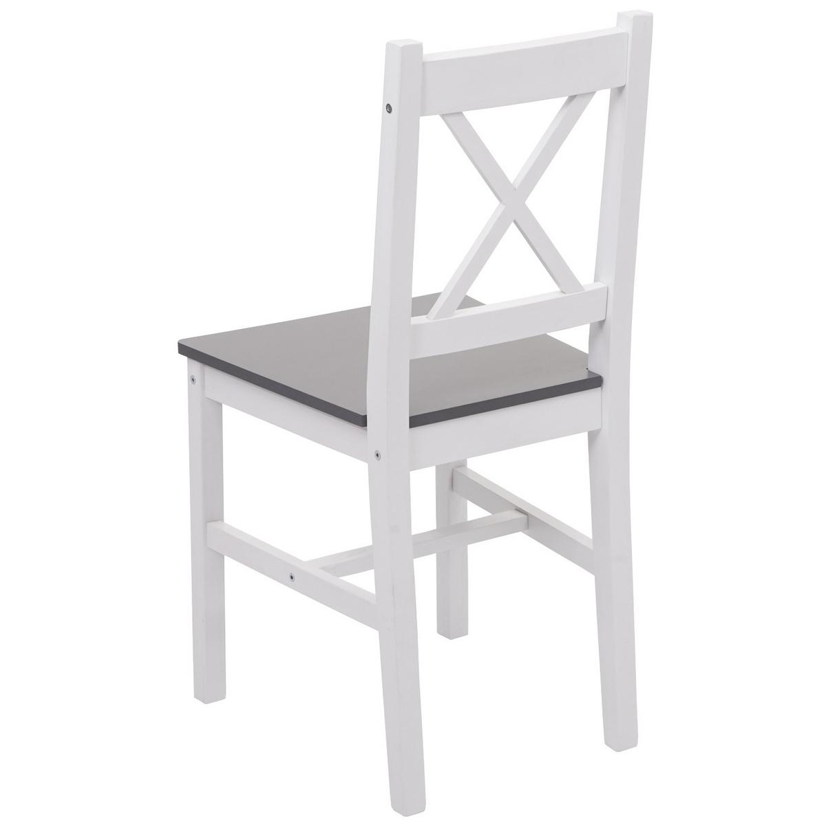 ESSZIMMER-SET Weiß, Grau - Weiß/Grau, Holz (108/86/64cm) - MCW