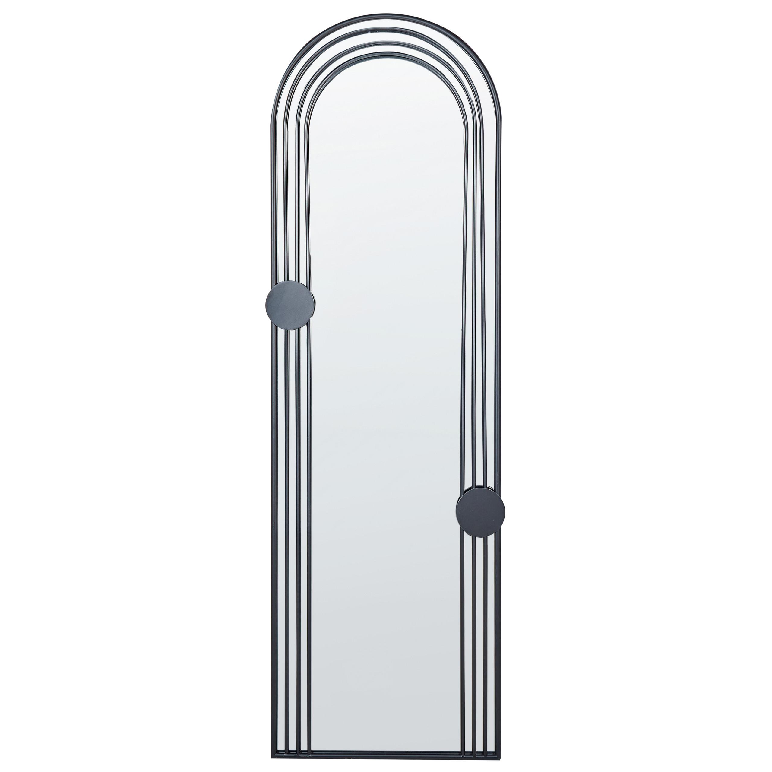 WANDSPIEGEL schwarz Metall 45/146 cm Ajain - Schwarz, Metall (45/146/3cm) - Beliani
