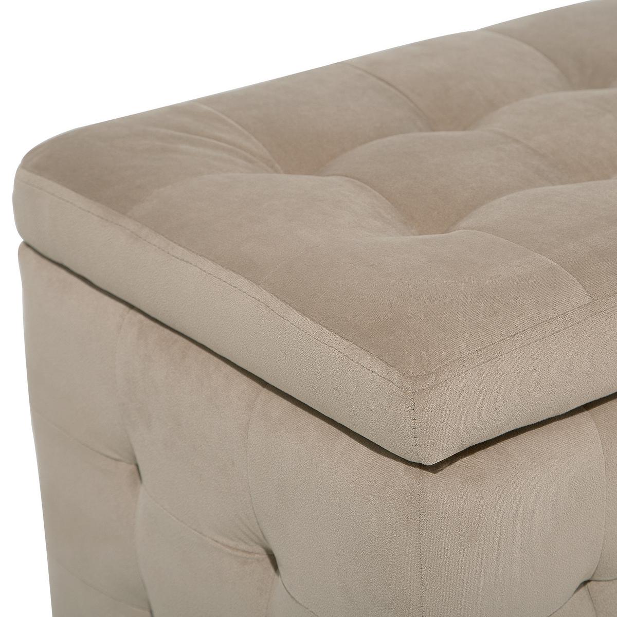 TRUHENBANK Michigan 42/72/40 cm - Hellbraun, Textil (72/40/42cm) - Beliani