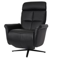 RELAXSESSEL Schwarz - Schwarz, Leder (76/110/153cm) - MCW