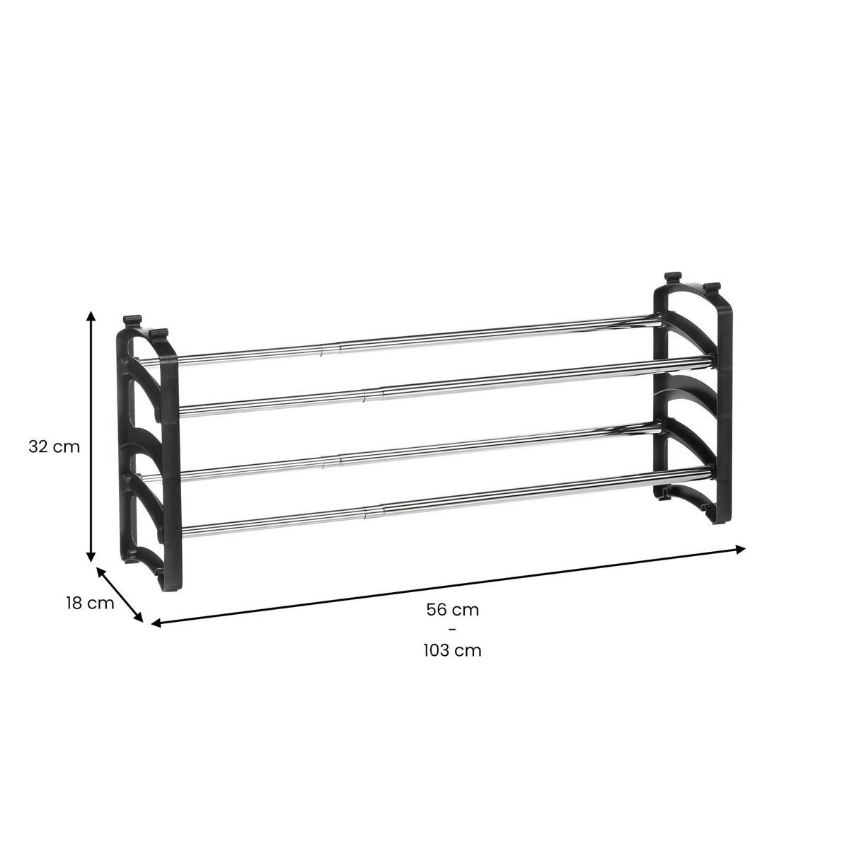 SCHUHREGAL TOWER - Schwarz, Metall (103/32/18cm) - IDIMEX