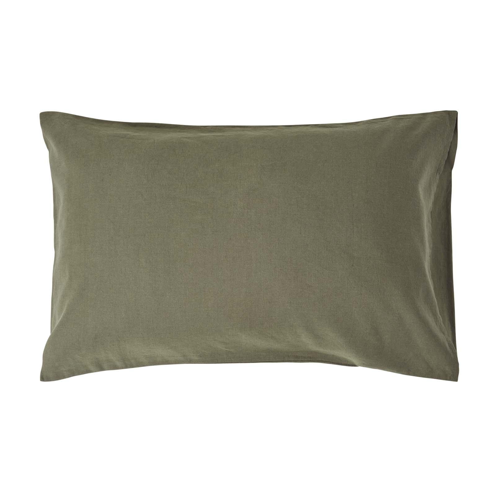 KISSENBEZUG Leinen - Olivgrün, Textil (48/74cm) - Homescapes