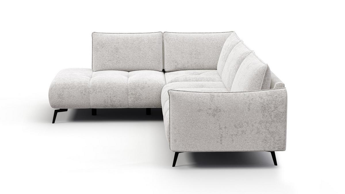 ECKSOFA AERA 5-Sitzer links, ecru - Ecru/Schwarz, Holz/Textil (268/206cm) - Wozimo
