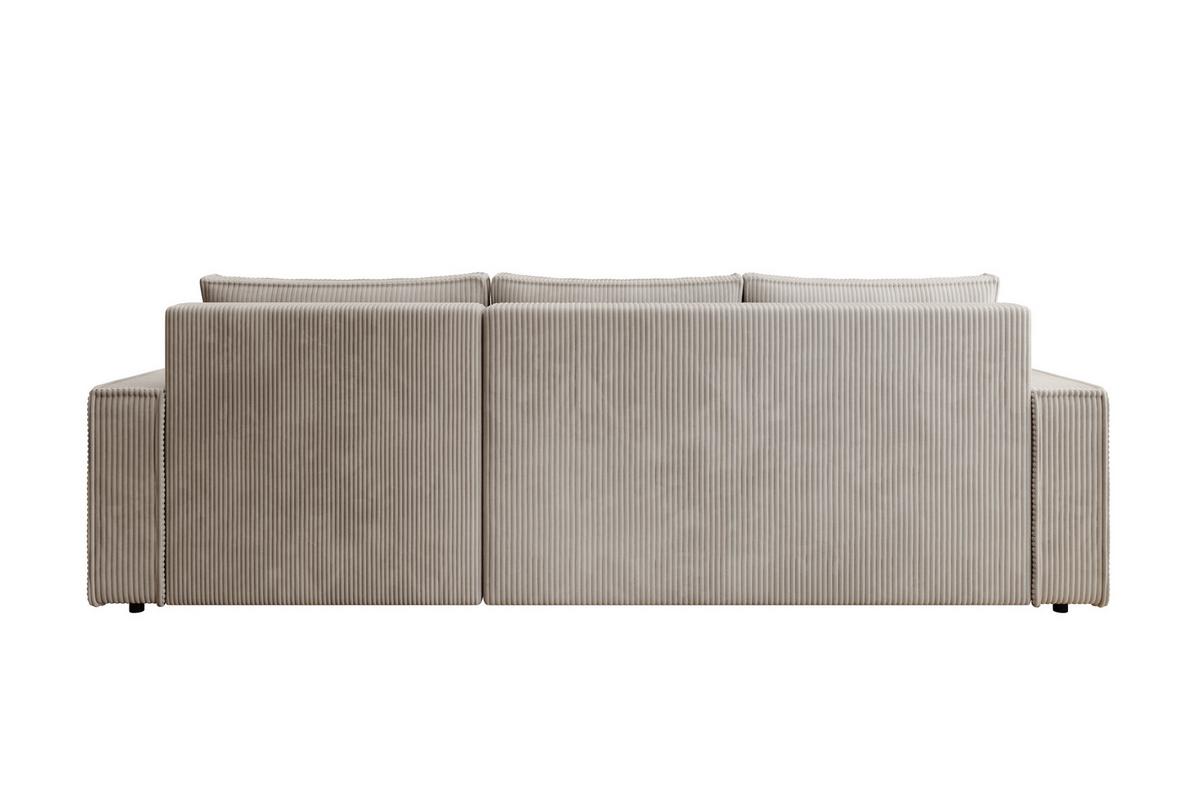 ECKSOFA CUDDY L, Eckcouch in L-Form mit Schlaffunktion und Bettkasten, Farbe: Hellgrau, Cordstoff, Ottomane Rechts - Hellgrau, Textil (240/140cm) - Storez24