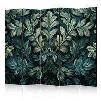PARAVENT 5-tlg 225x172 cm Grüne Blätter - Grün, Holz/Textil (225/172/3cm) - Muralo