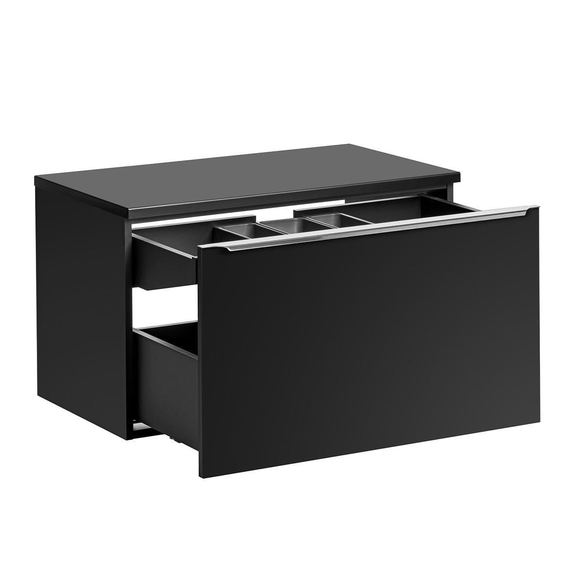 WASCHTISCHUNTERSCHRANK 80cm Éros Schwarz - Schwarz, Holzwerkstoff (80/48/46cm) - Petits-meubles