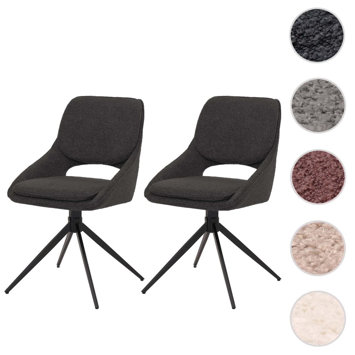 ESSZIMMERSTUHL Grau 2er-Set - Dunkelgrau/Grau, Textil (55/87/55cm) - MCW