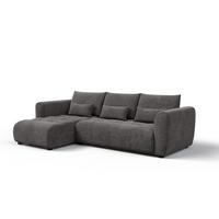 ECKSOFA SORENO 4-Sitzer, dunkelgrau - Dunkelgrau/Schwarz, Holz/Textil (293/171cm) - Wozimo