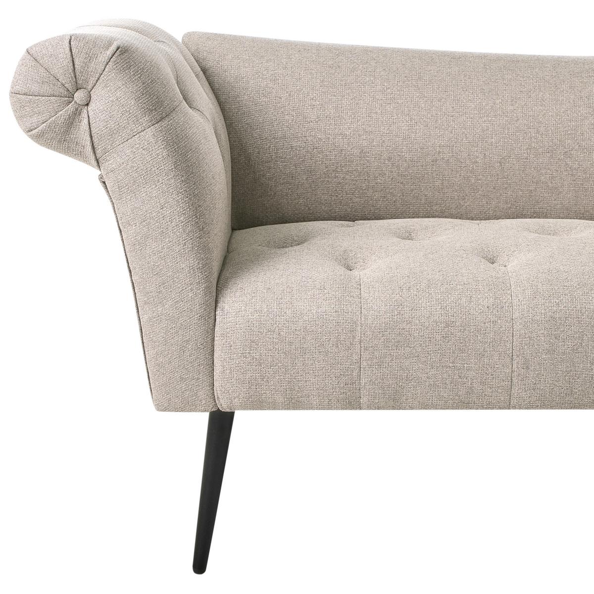 CHAISELONGUE Stoff Hellbraun Nantilly - Hellbraun/Schwarz, Textil (175/76/69cm) - Beliani