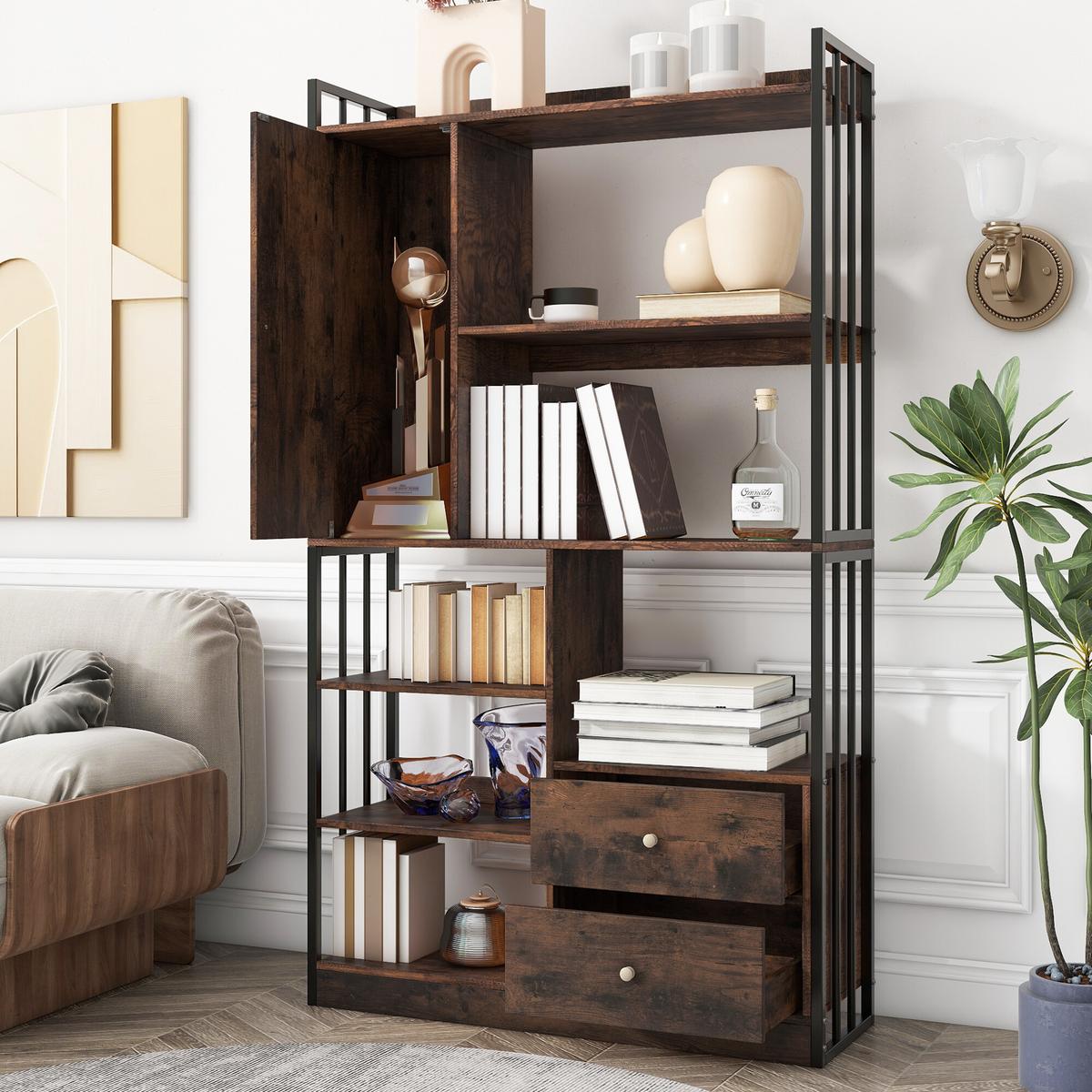 BÜCHERREGAL Braun 100-30-173,5 cm - Braun, Holzwerkstoff (30/173.5/100cm) - Urban Meuble