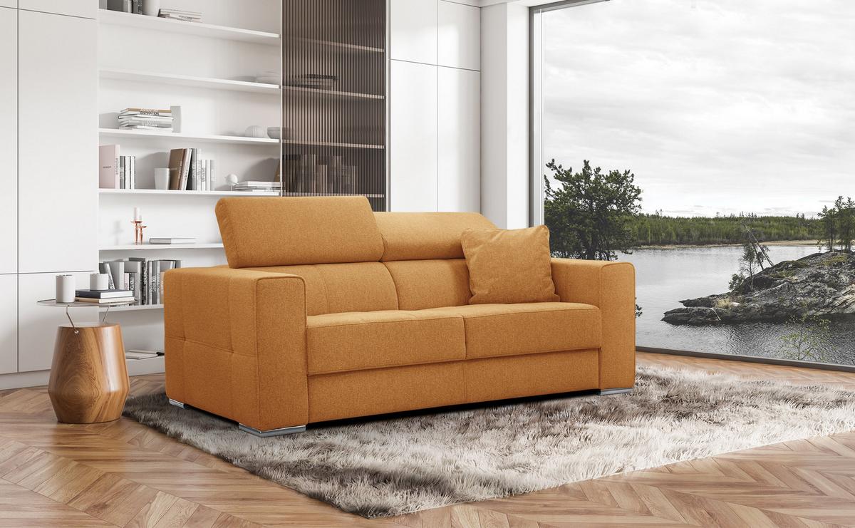 SOFA QUARTZ 3-Sitzer, orange - Orange, Holzwerkstoff/Textil (202/80/102cm) - Wozimo