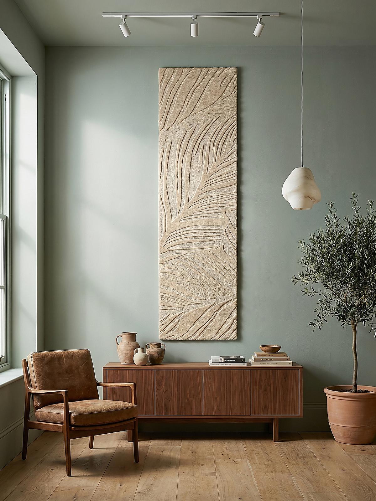 WOLLTEPPICH LEVEN, floral, Beige, 60 x 230 cm - Beige, Textil (230/60cm) - KADIMA DESIGN