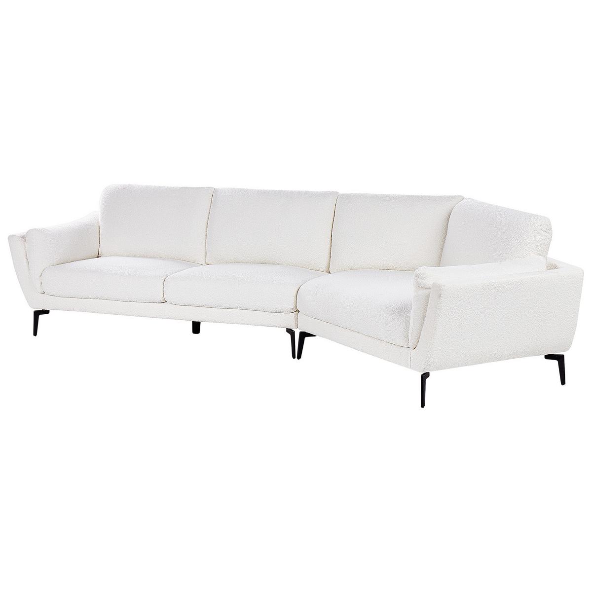3-SITZER-SOFA Bouclé Weiß Kansseli - Weiß, Textil (341/70/115cm) - Beliani