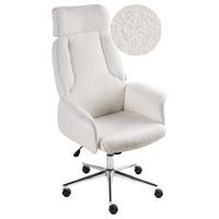 BÜROSTUHL Cremeweiß Pilot - Silberfarben/Weiß, Textil (72/117/72cm) - Beliani