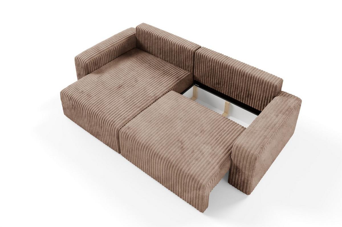 ECKSOFA Natalia - Beige, Holzwerkstoff/Textil (149/244cm) - Fun Möbel