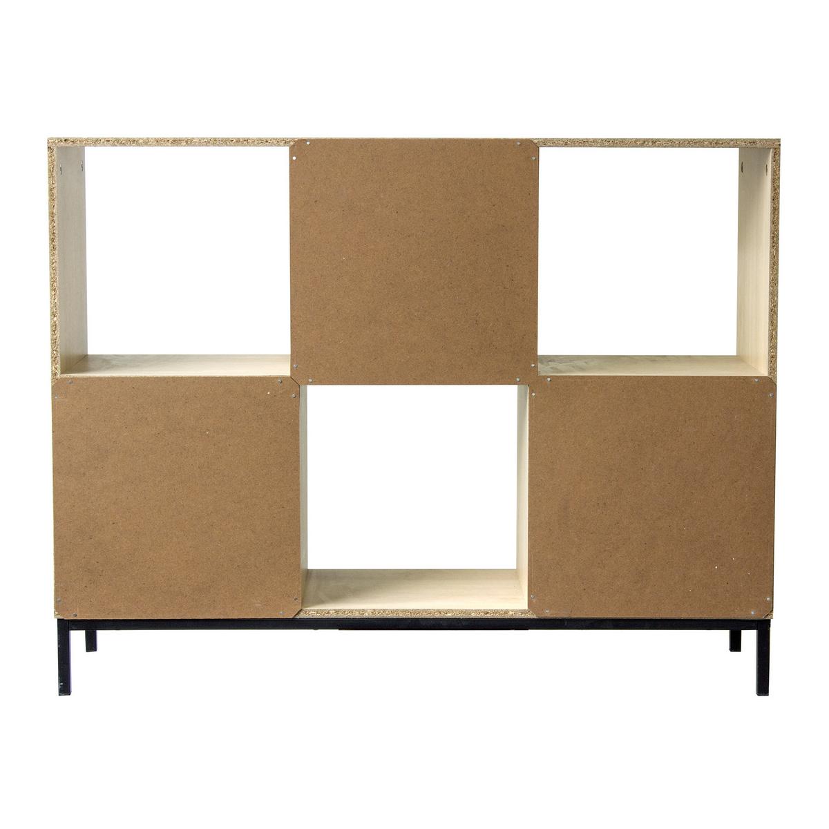 REGAL mit 6 Fächern und metallbeinen - Eschefarben, Holzwerkstoff (29.8/72.6/98.5cm) - Calicosy