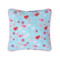 KISSENHÜLLE Vögel & Blumen 30/30 cm - Hellblau, Textil (30/30cm) - Homescapes