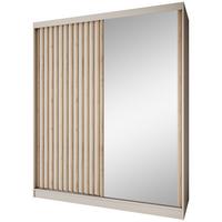 SCHWEBETÜRENSCHRANK Donatello mit 2 Türen und Schubkasteneinsatz, 180 cm, Kaschmir+eiche Artisan - Kaschmir/Eiche Artisan, Holzwerkstoff (180/205/60cm) - Beautysofa