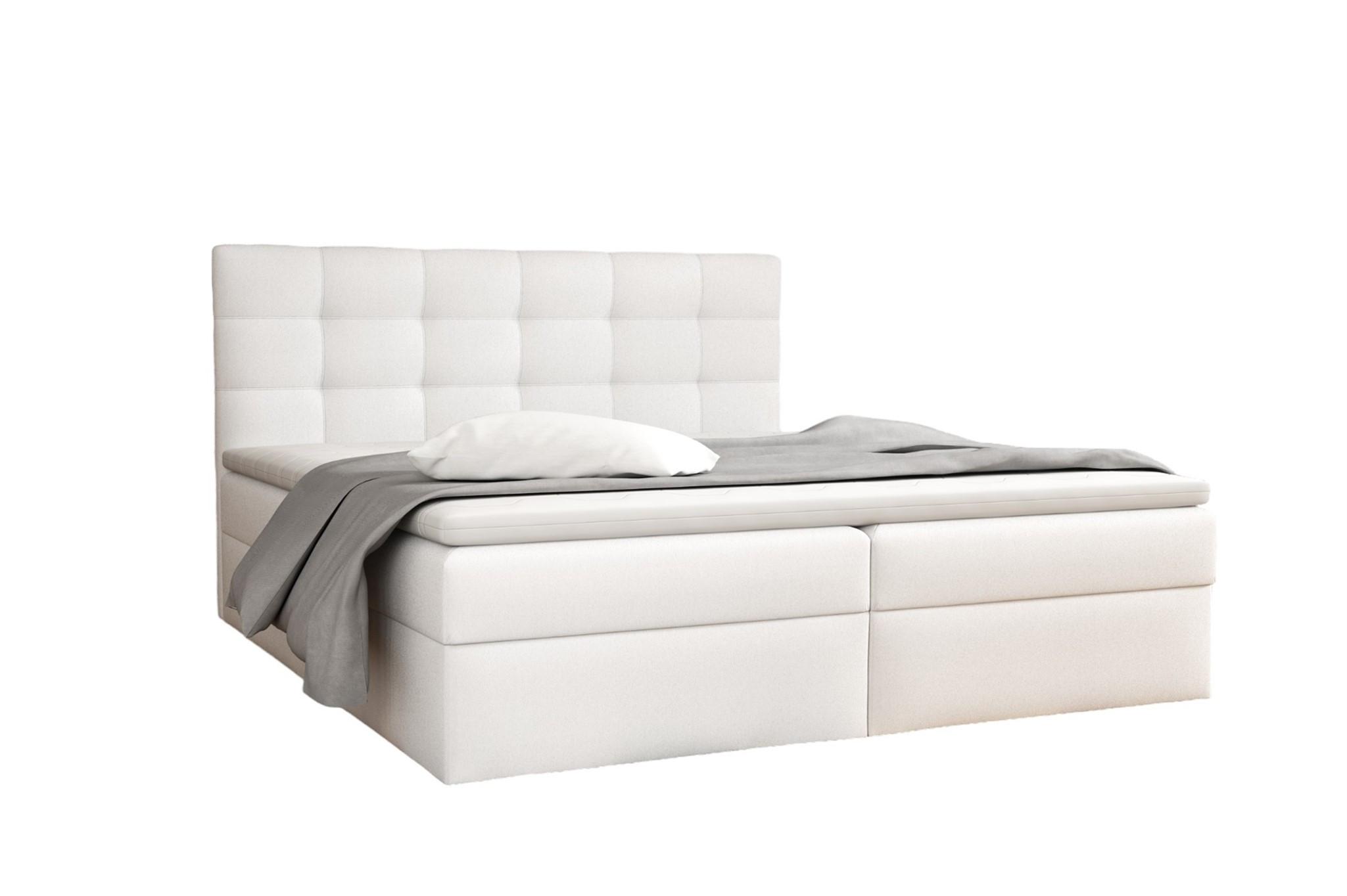 BOXBETT Doriano In Kunstleder Soft - Weiß, Holzwerkstoff/Textil (180/200cm) - Fun Möbel