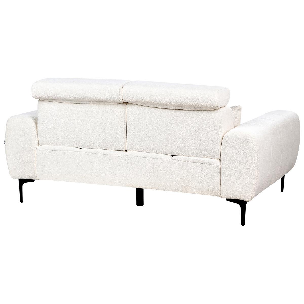 2-SITZER-SOFA Bouclé weiß Vegamo - Weiß, Textil (176/97/110cm) - Beliani