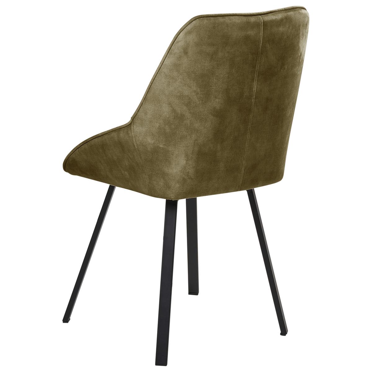 ESSZIMMERSTUHL 2er Set drehbar Samtstoff Grün Terlton - Schwarz/Grün, Textil/Metall (52/89/54cm) - Beliani