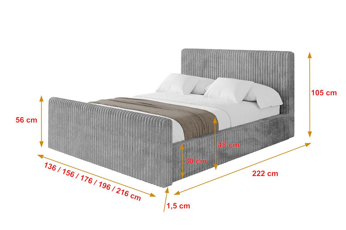 POLSTERBETT mit Bettkasten, Fußteil und Lattenrost, Boxbett mit Matratze H3/H4 - ALOVA-Z-V1 120x200 Hellgrau - Hellgrau, Holzwerkstoff/Textil (120/200cm) - ALTDECOR
