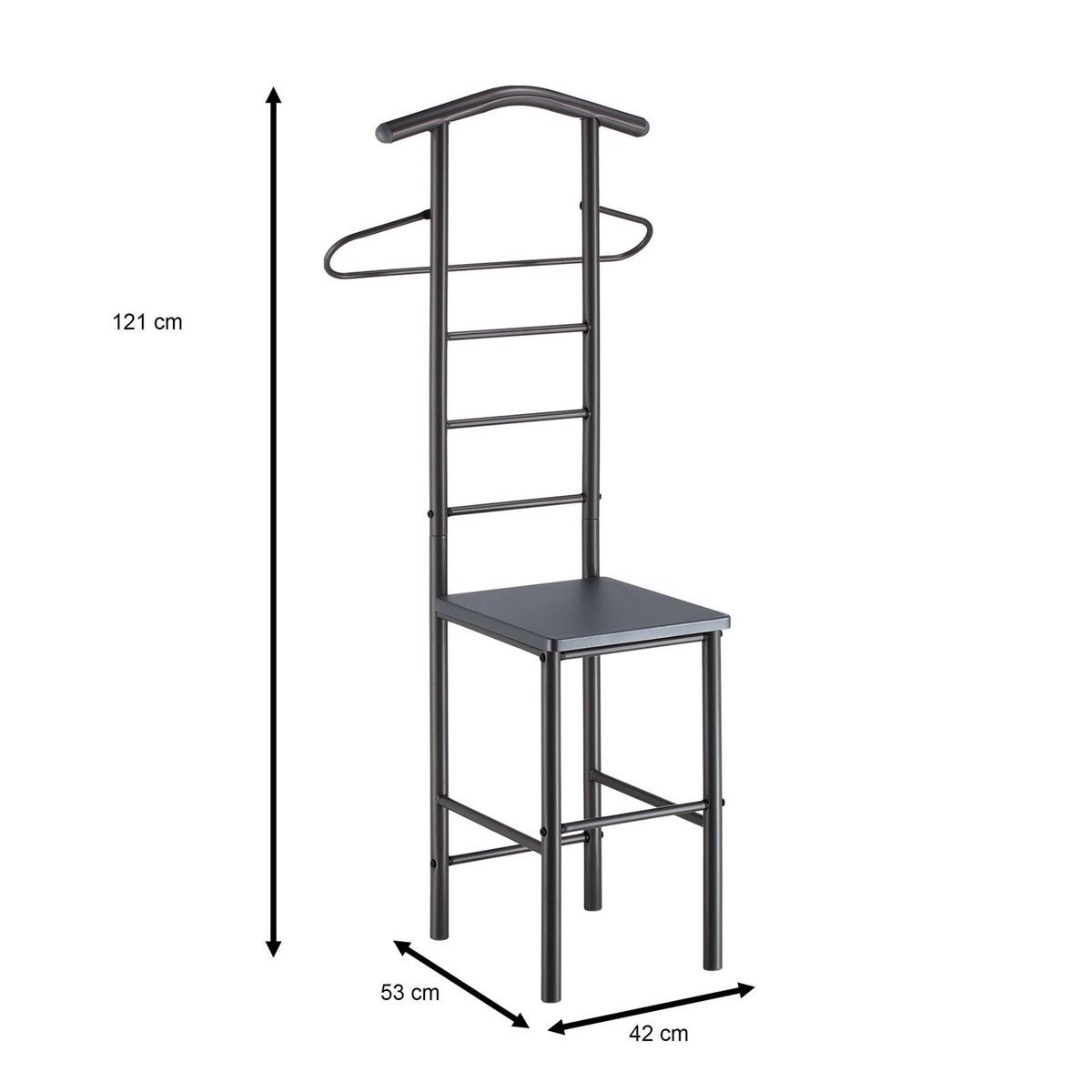HERRENDIENER JIVO grau/grau - Grau, Metall (53/121/47cm) - CARO-Möbel