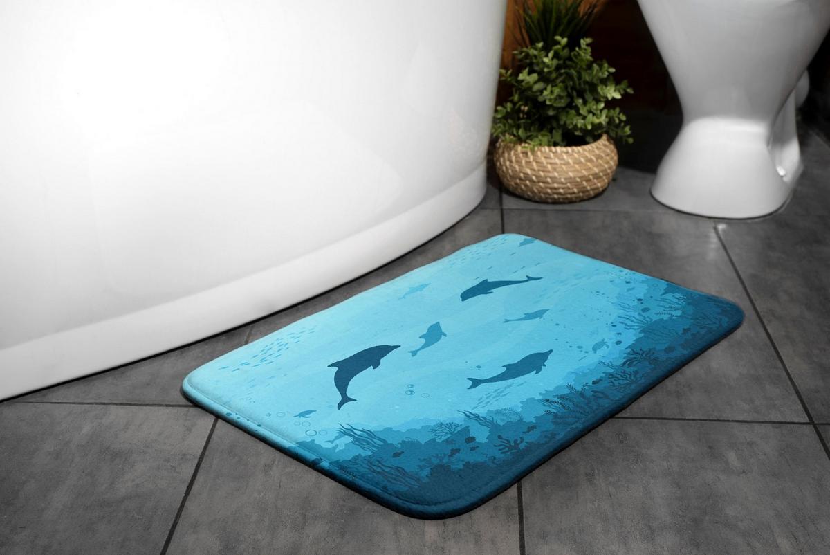 BADTEPPICH 75x45 cm Delphine - Hellblau, Textil (75/45cm) - TULUP