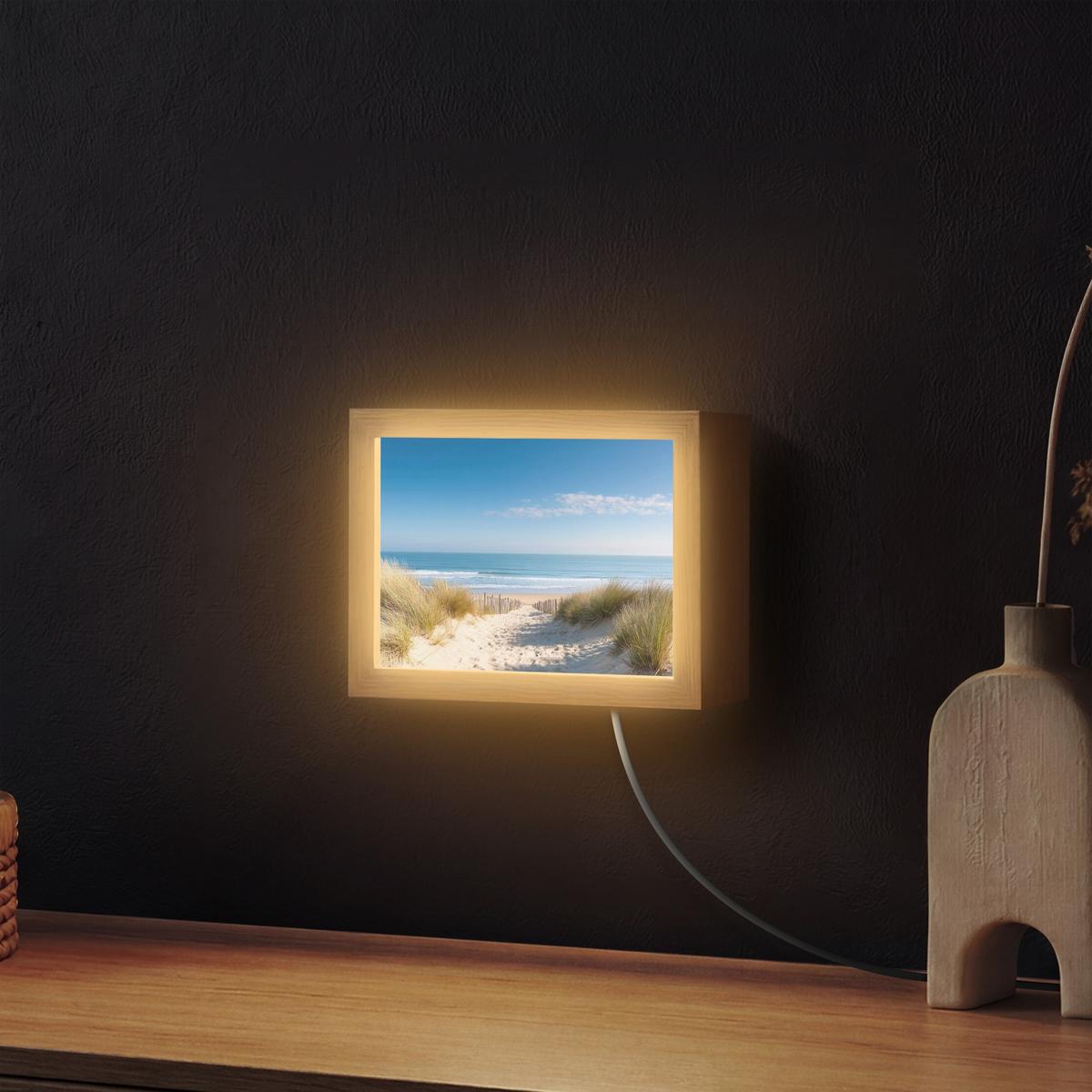 WANDLEUCHTE Strand - Meer - Düne - Sand - Sommer 20x15 cm - Sandfarben, Holzwerkstoff (20/15/8cm) - OnlyWow