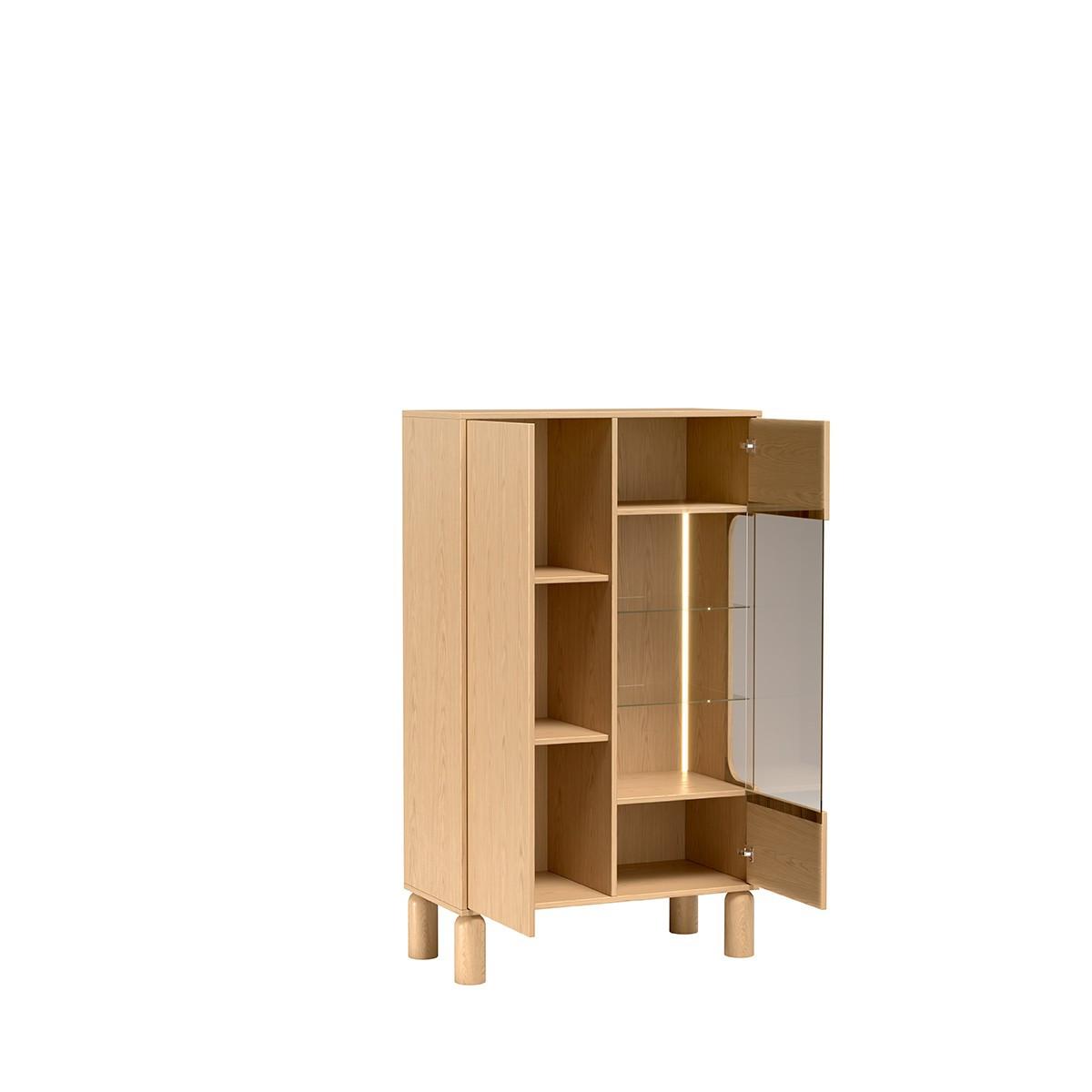 VITRINE SABBIA 145,7/89 cm in Eichefarben - Braun, Holzwerkstoff (89/145.7/40.6cm) - MASSENO