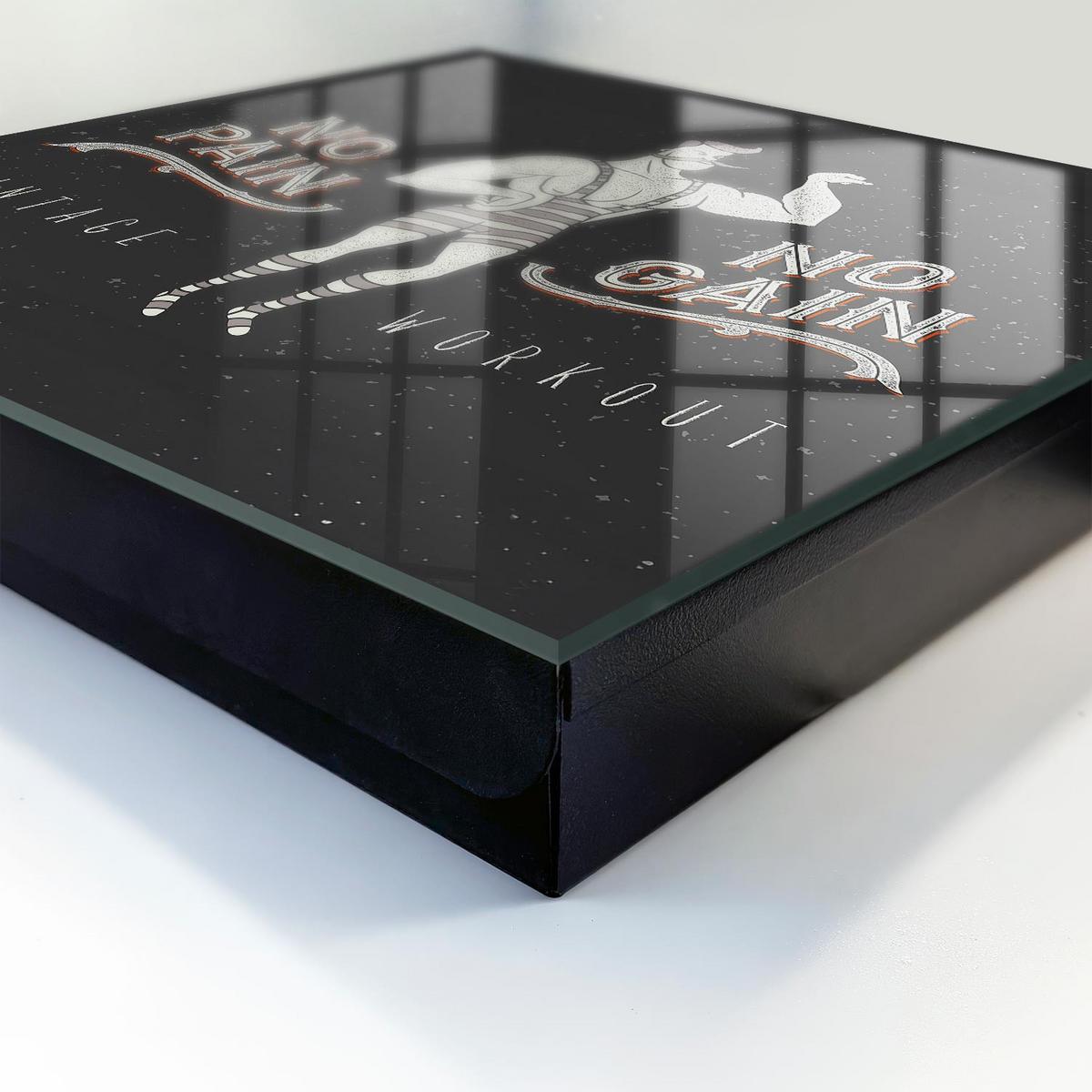 SCHLÜSSELBOX Schwarz 30x30 cm- Türöffnung nach rechts - Retro Strongman - Schwarz, Metall (30/30/5cm) - TULUP