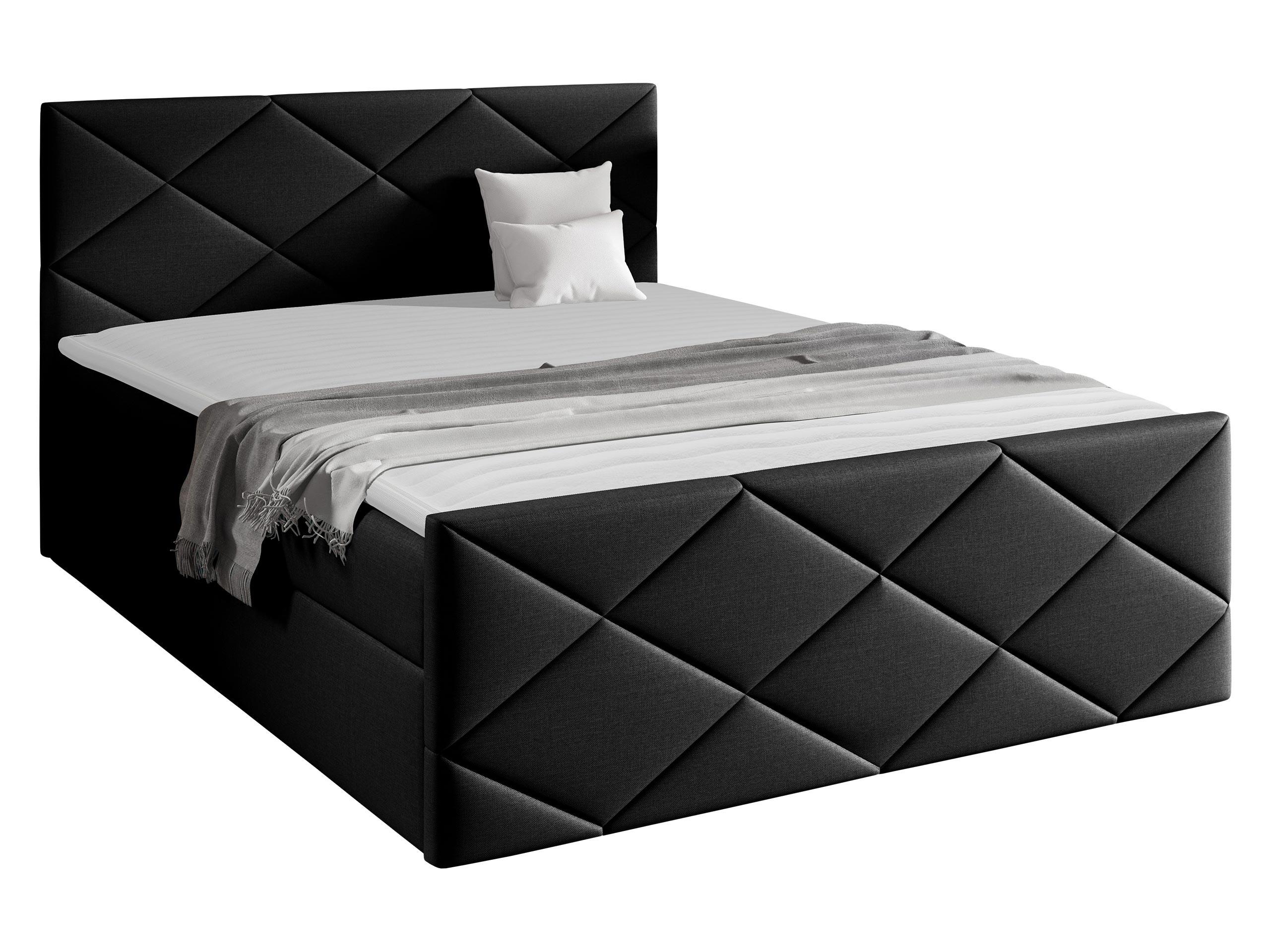 BOXBETT Herkules - H3 - Schwarz Hochglanz, Holz (160/200cm) - MIRJAN24