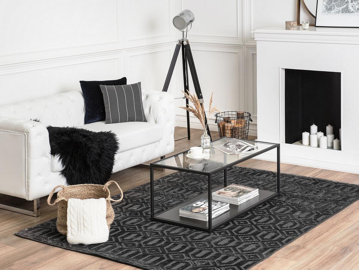 KURZFLOR-TEPPICH Adatepe 230/160 cm - Grau, Naturmaterialien (160/230cm) - Beliani