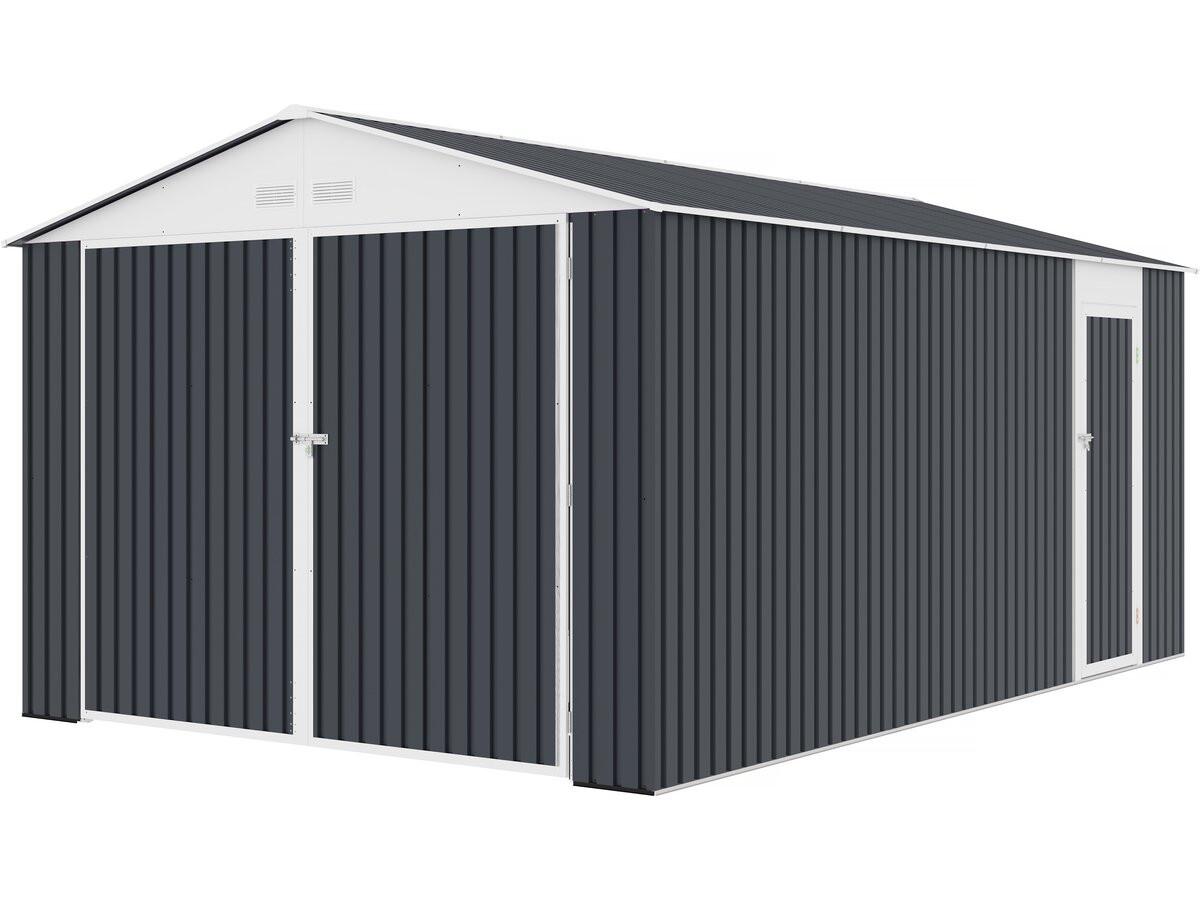 METALL-GARAGE PVC houston - Grau, Metall (470/310/470cm) - Habitat Garten